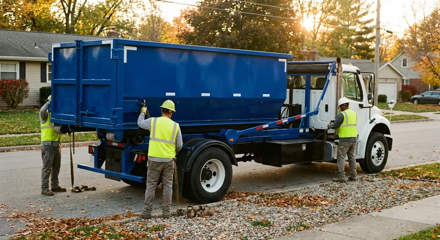 Roll-off dumpster delivery truck in Millbrook, AL