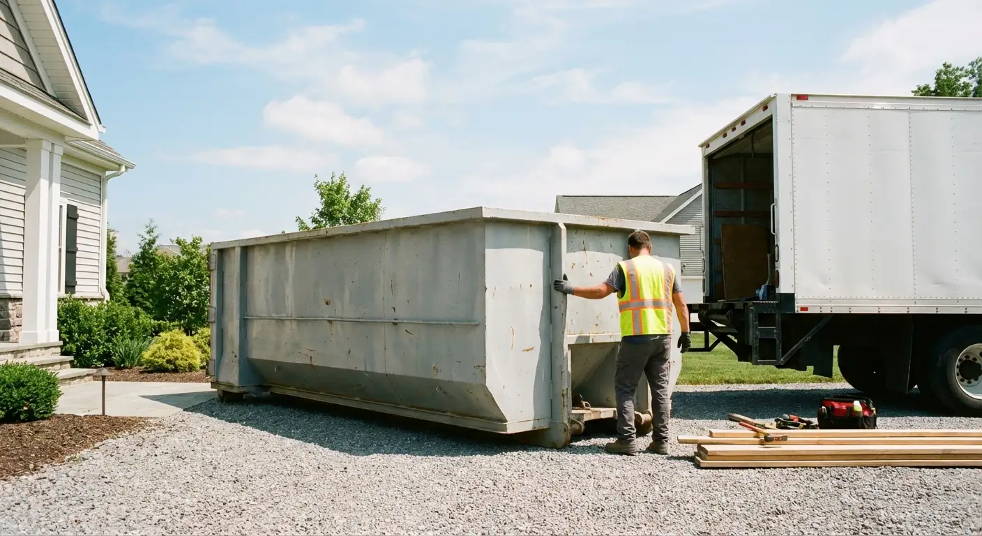Roll-off dumpster dimensions and footprint visualization in Millbrook, AL