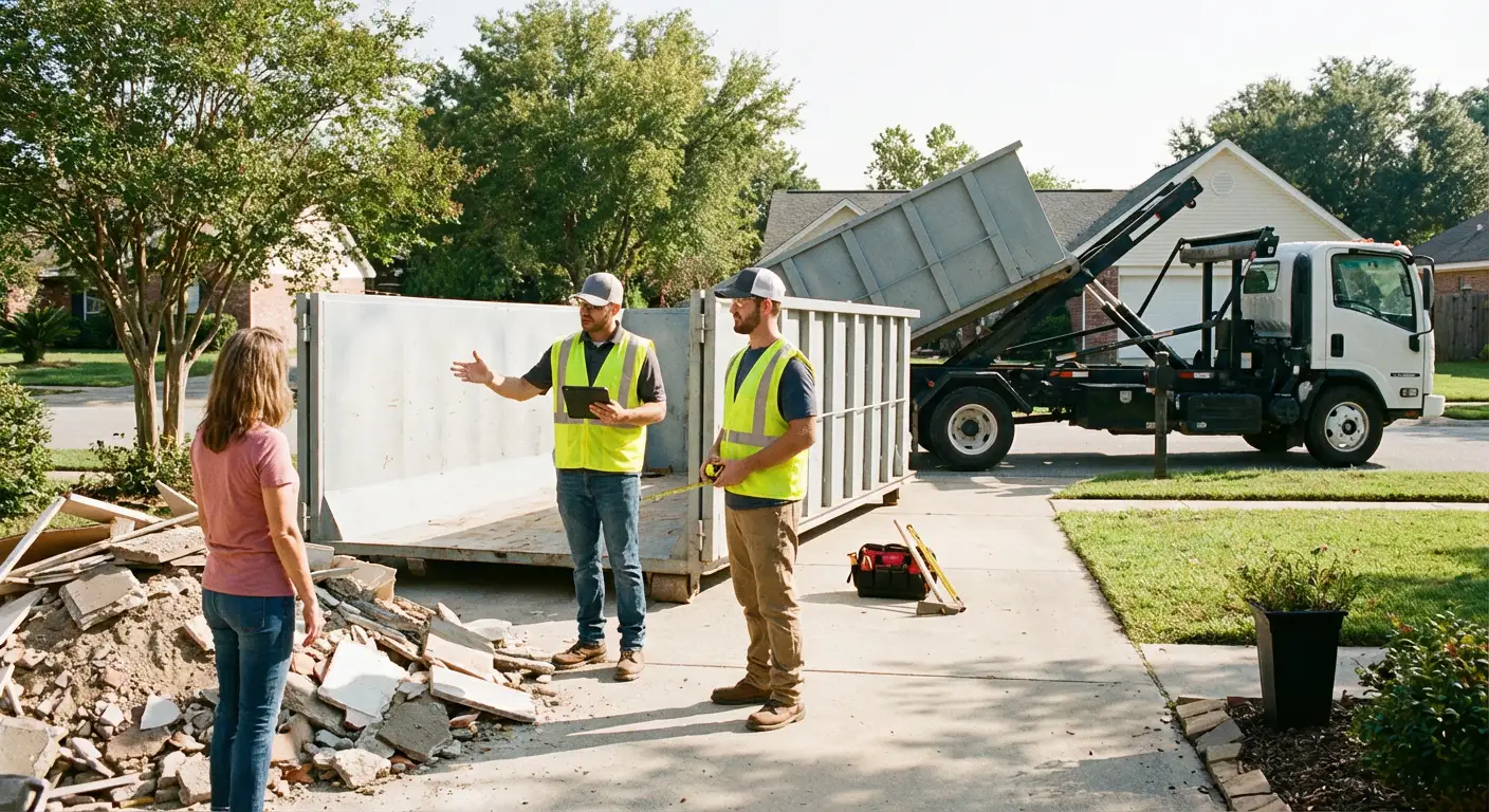 Elmore County Dumpsters dumpster delivery truck in Millbrook, AL
