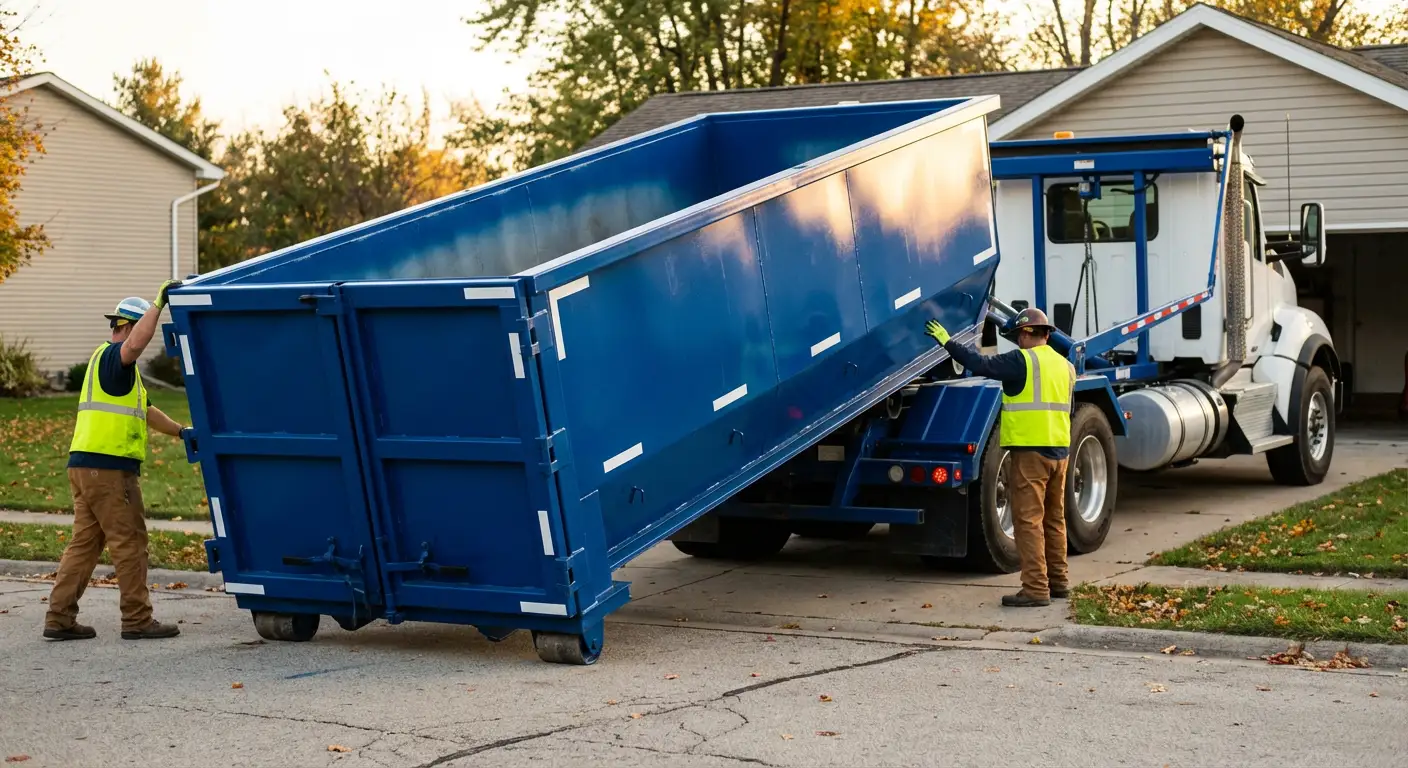Roll-off dumpster delivery truck in Millbrook, AL
